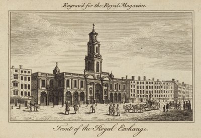 The front of the Royal Exchange in the City of London by Samuel Wale